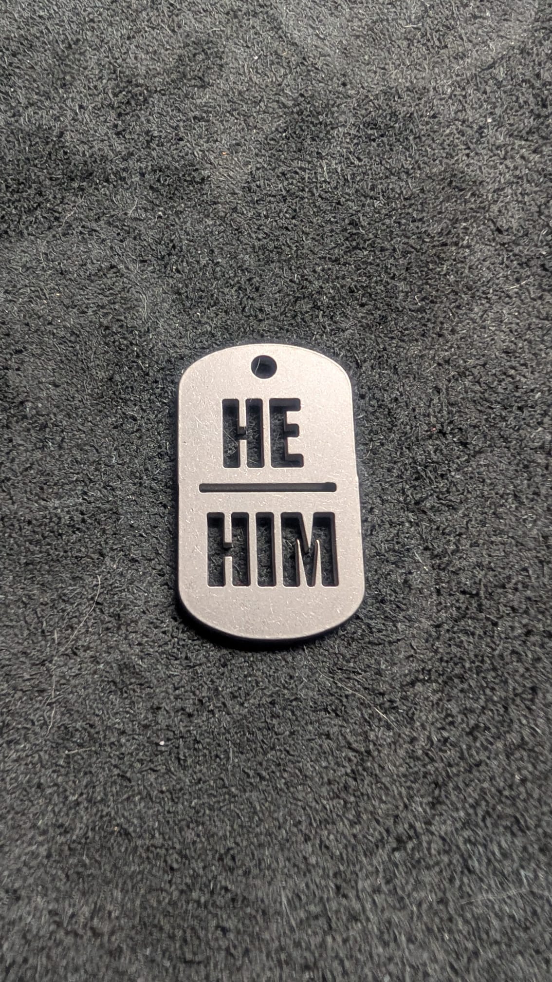 He / Him Dog Tag
