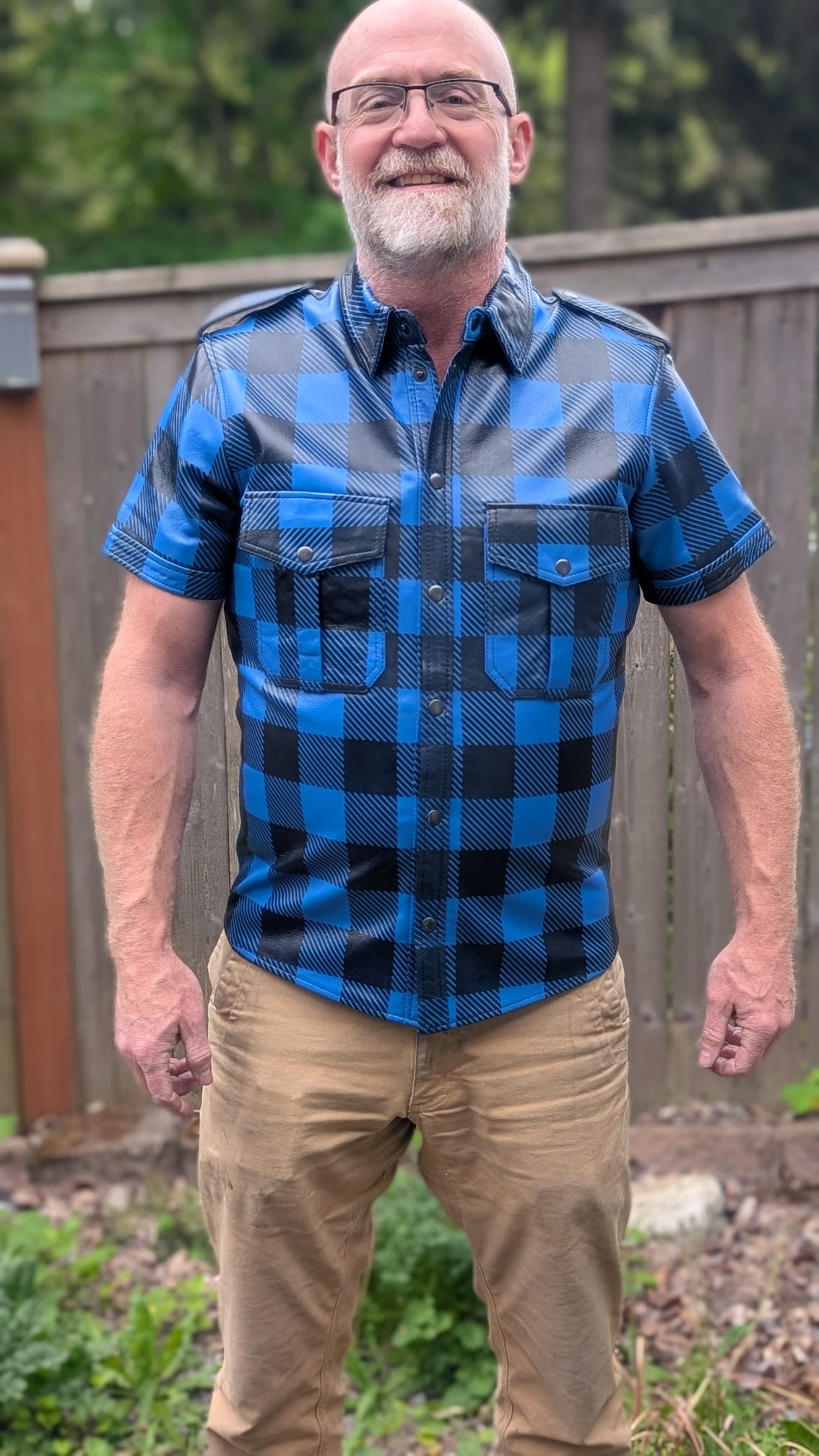 Leather Plaid Shirt (Sleeved or Sleeveless)