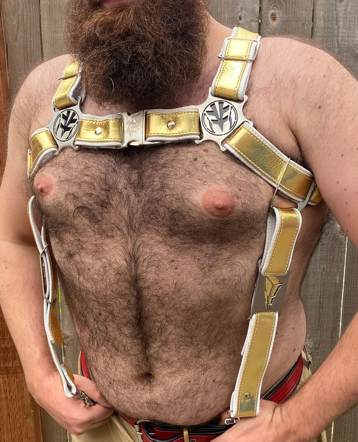 White Rainbow Ranger Themed Deluxe Bulldog Harness