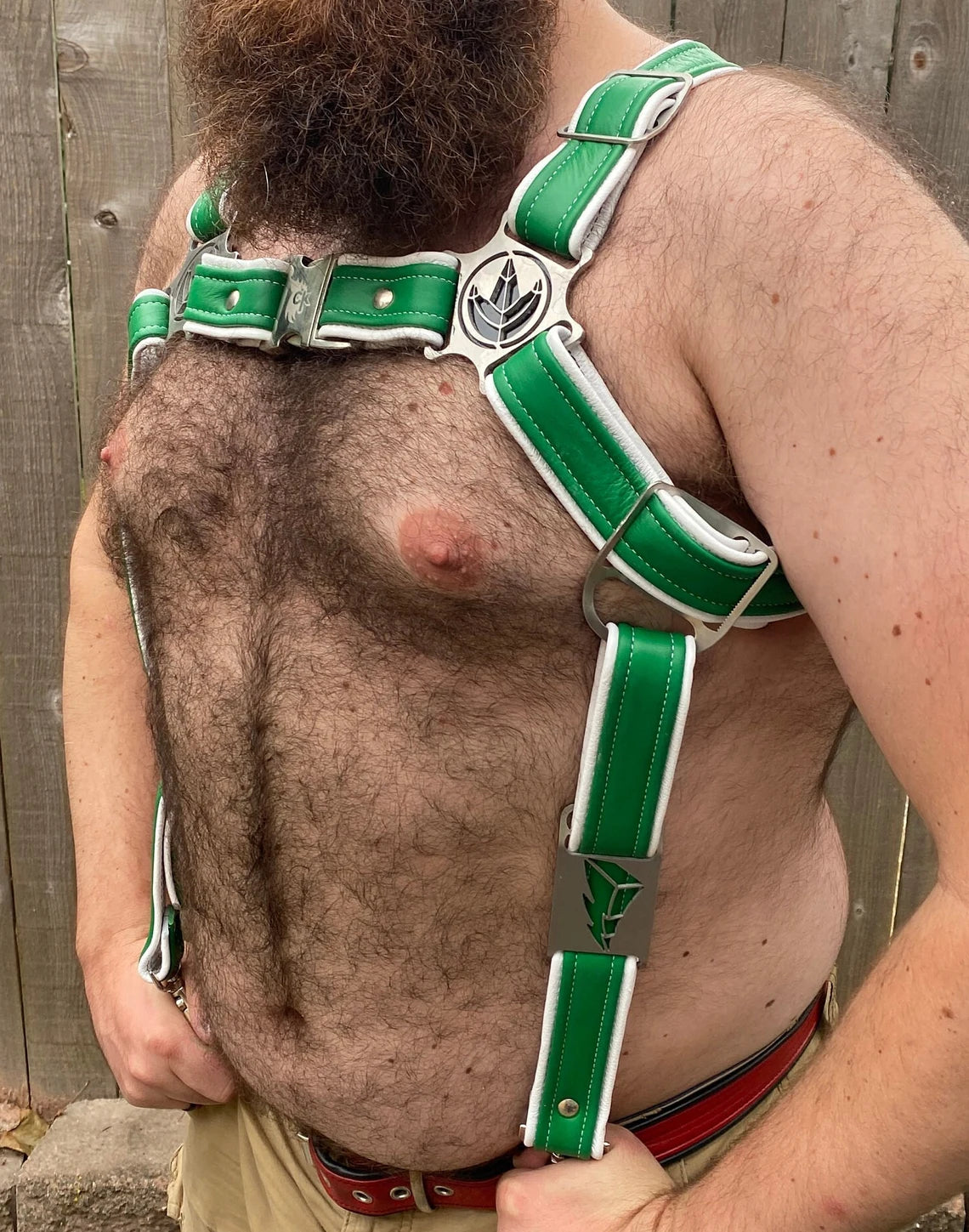 Green Rainbow Ranger Themed Deluxe Bulldog Harness
