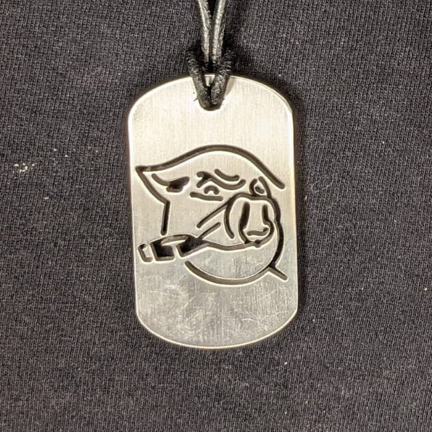 Smoking Pig Dog Tag