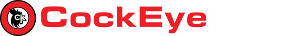 CockEye logo with red text and black circle on white background