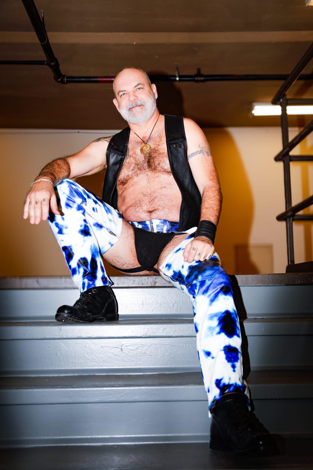 Bleacher Colored Leather Chaps (Blue/White Only)