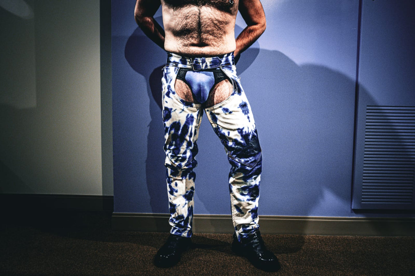 Bleacher Colored Leather Chaps (Blue/White Only)
