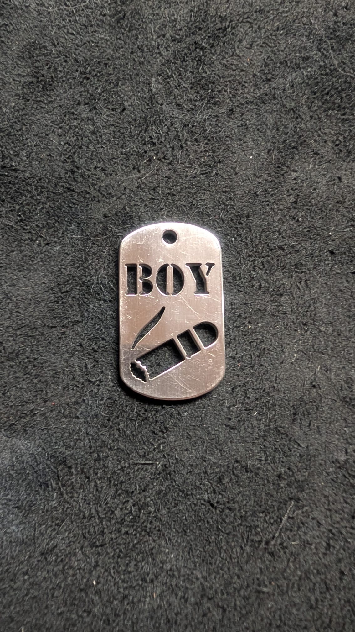 Boy w/ Cigar Dog Tag