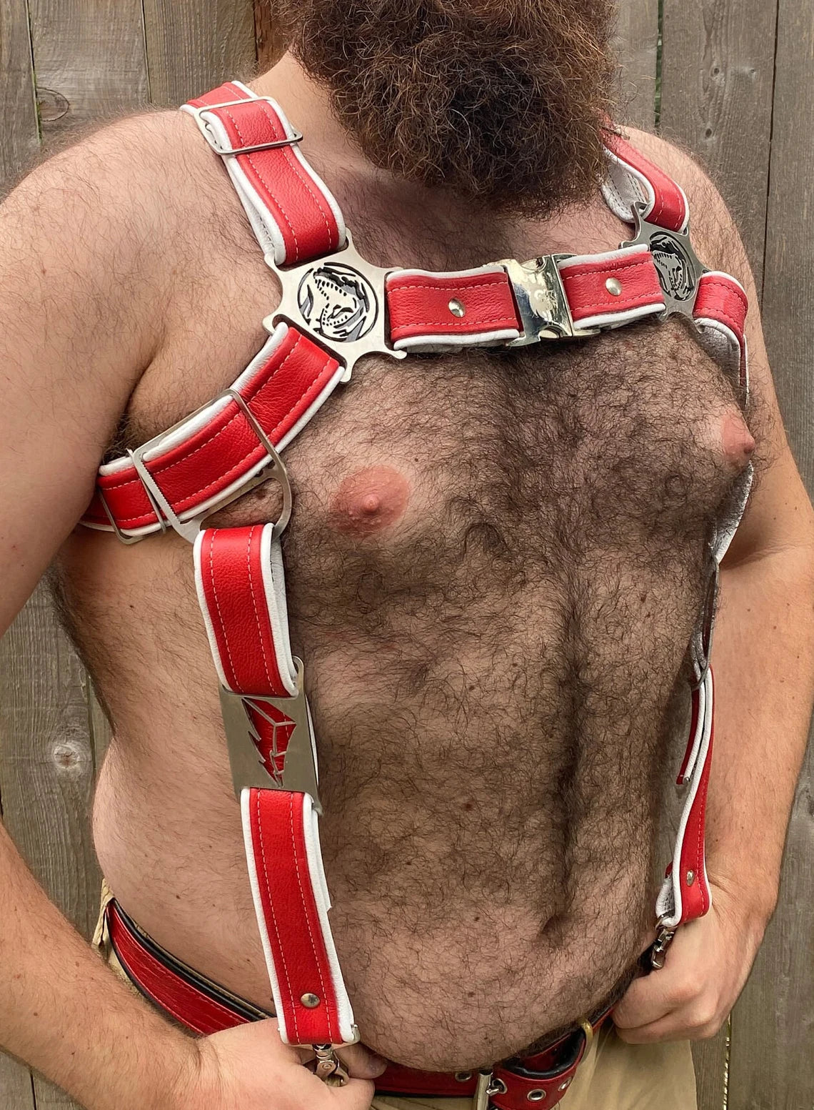 Red Rainbow Ranger Themed Deluxe Bulldog Harness