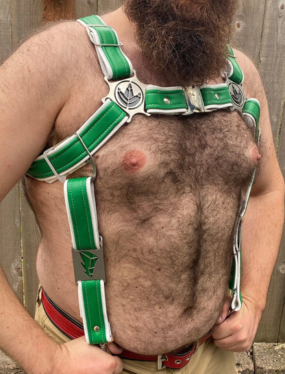 Green Rainbow Ranger Themed Deluxe Bulldog Harness