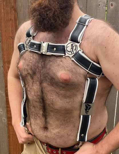 Black Ranbow Ranger Themed Deluxe Bulldog Harness