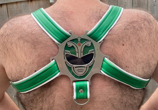 Green Rainbow Ranger Themed Deluxe Bulldog Harness