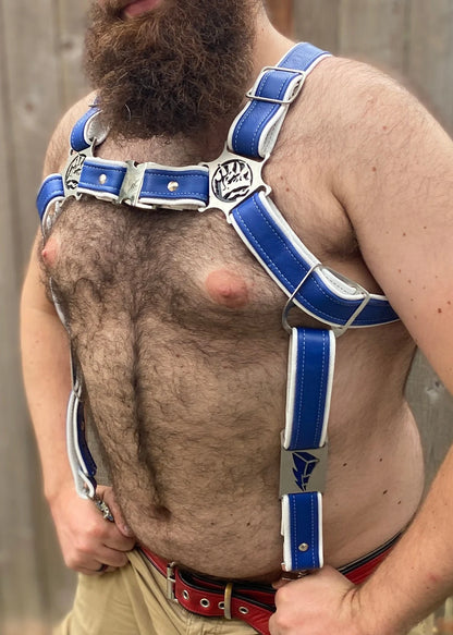 Blue Rainbow Ranger Themed Deluxe Bulldog Harness