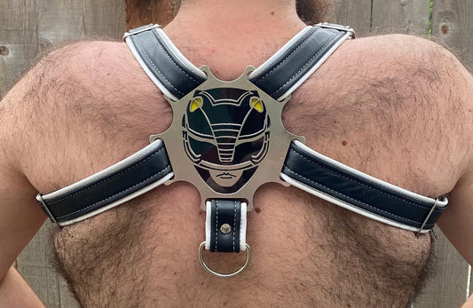 Black Ranbow Ranger Themed Deluxe Bulldog Harness