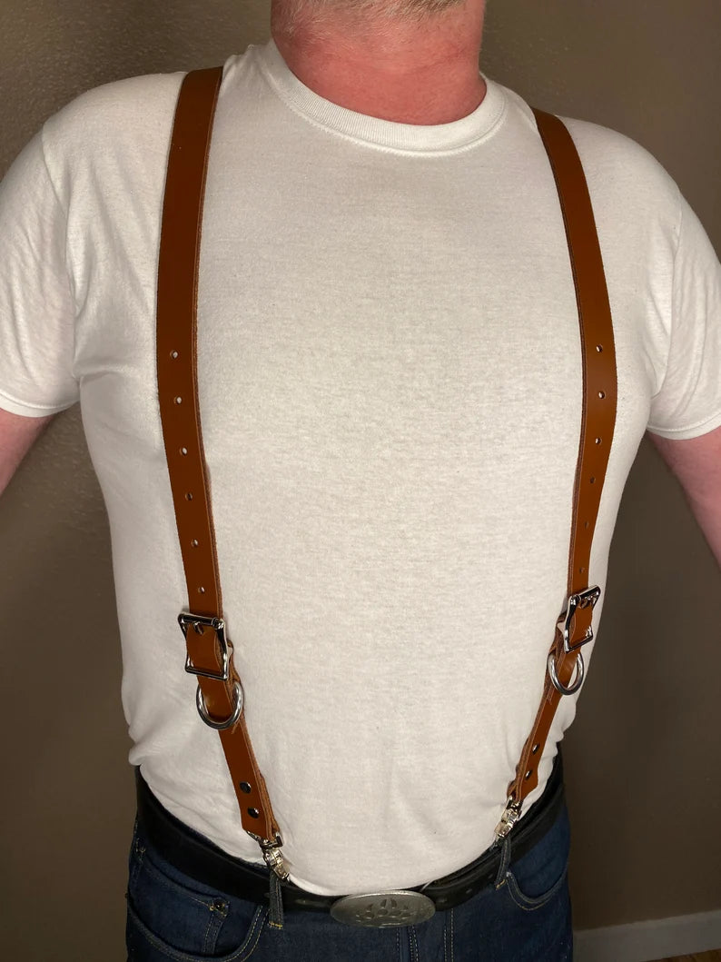Puppy Paw Leather Suspenders