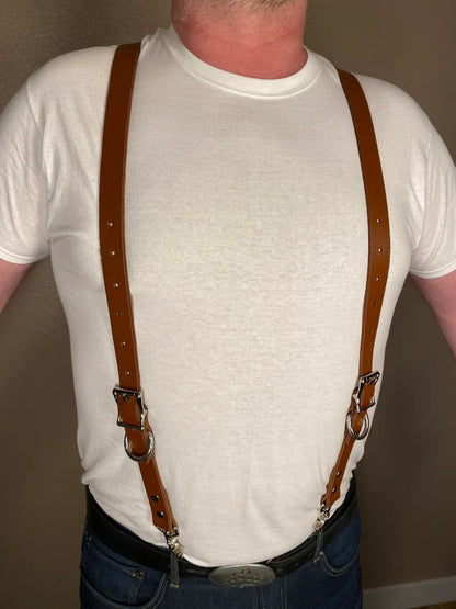 Puppy Paw Leather Suspenders