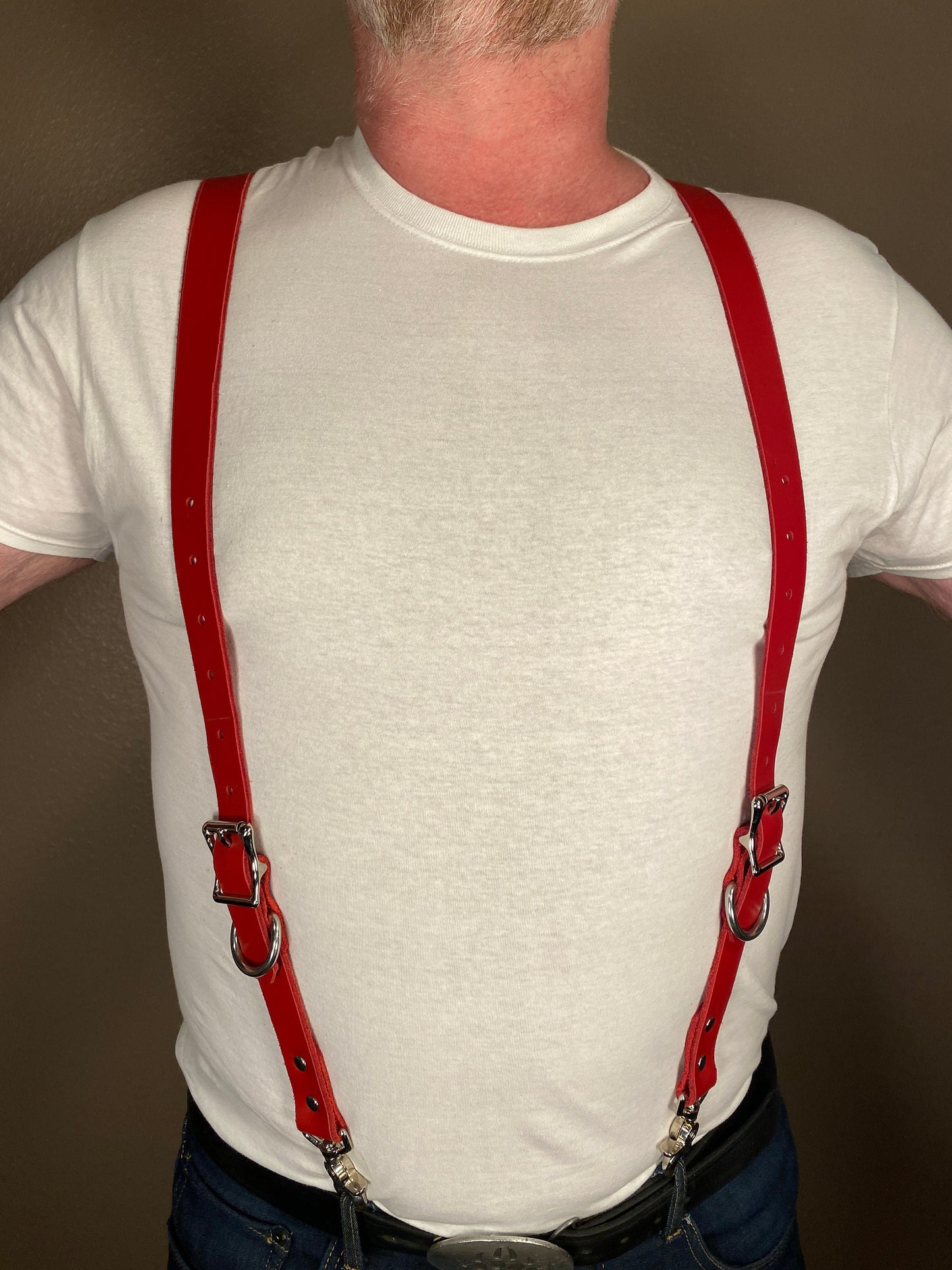 Smoking Pig Leather Suspenders