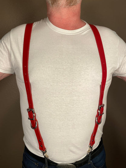Smoking Pig Leather Suspenders