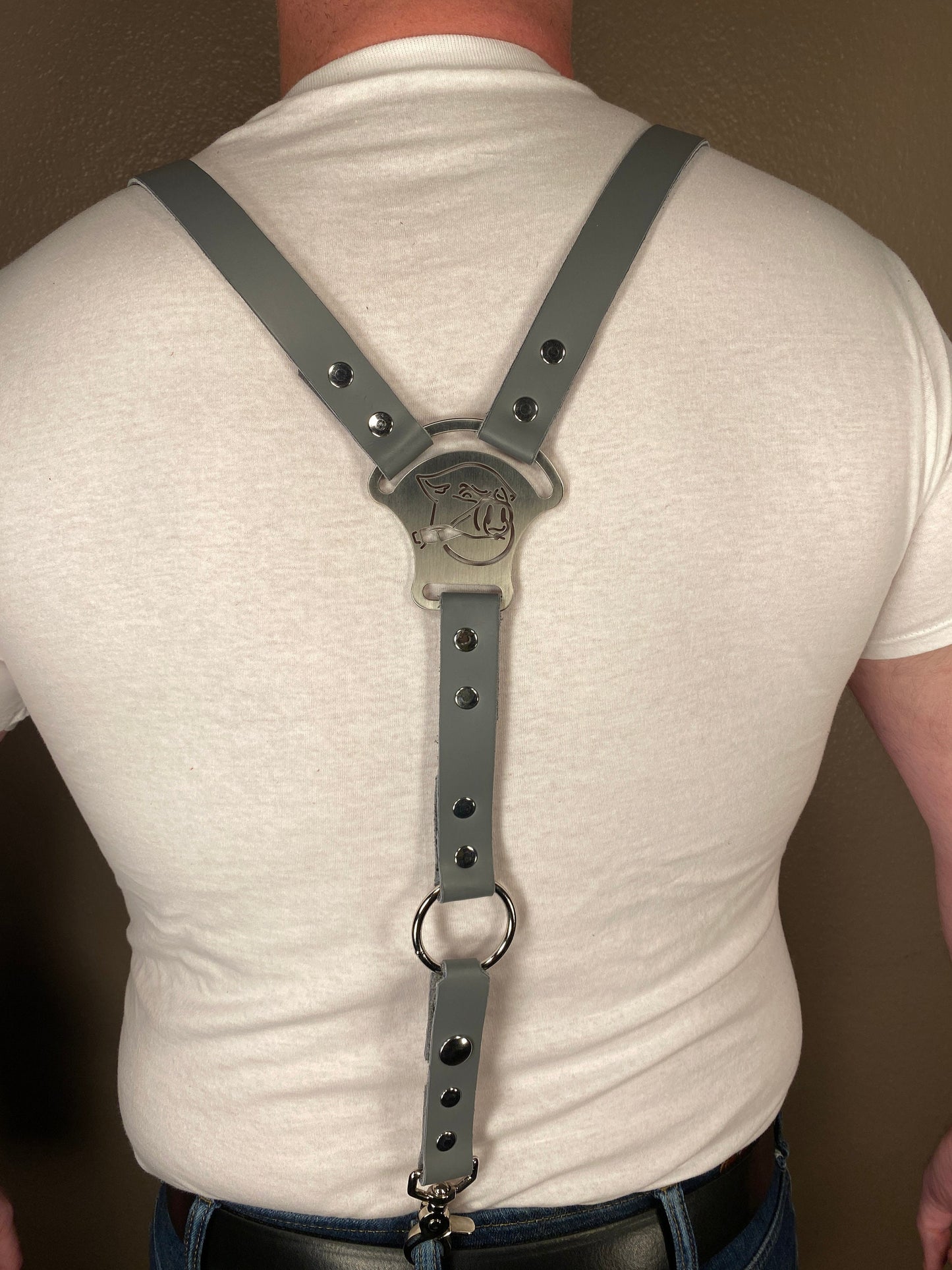 Smoking Pig Leather Suspenders