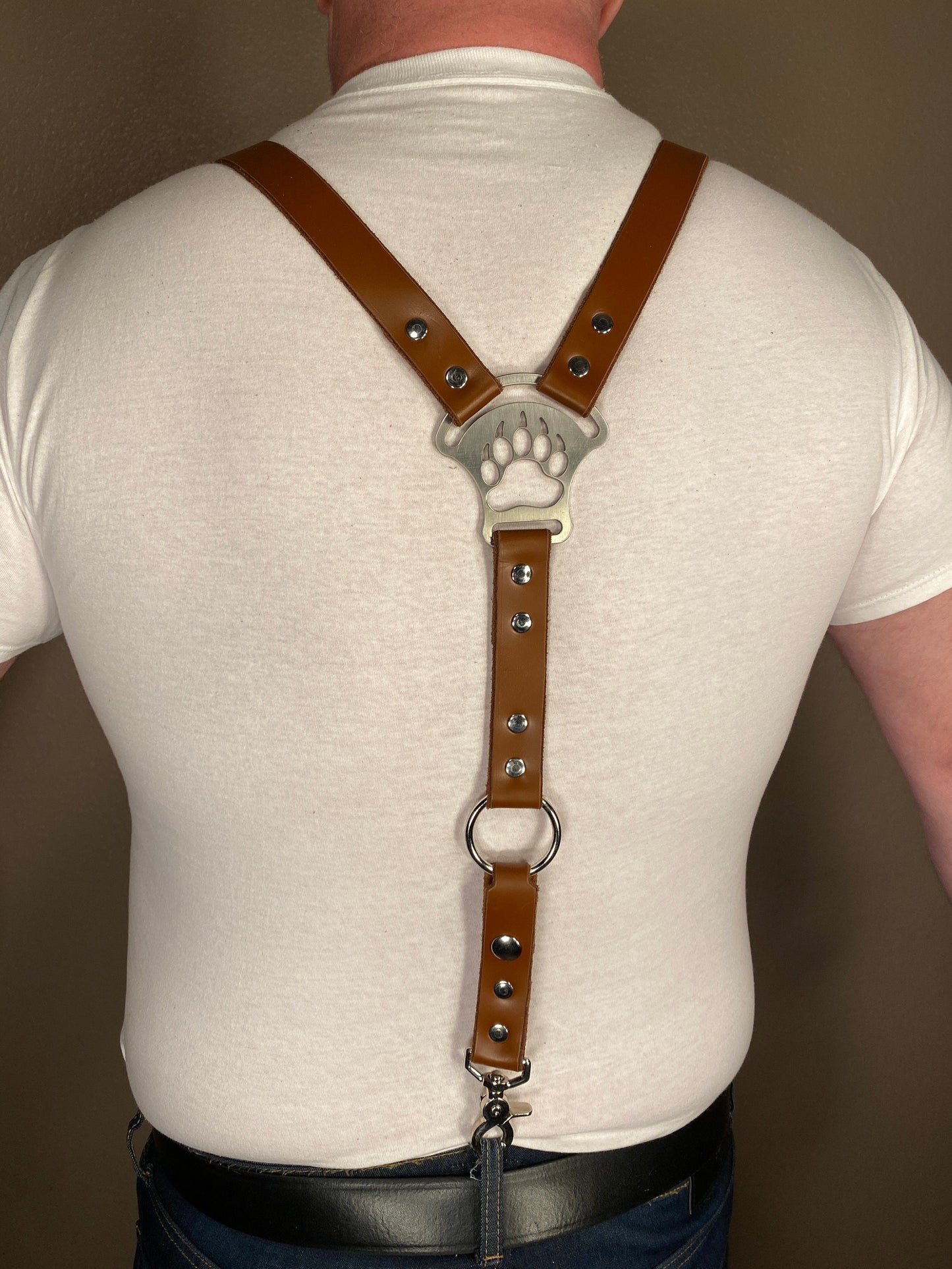 Bear Paw Leather Suspenders