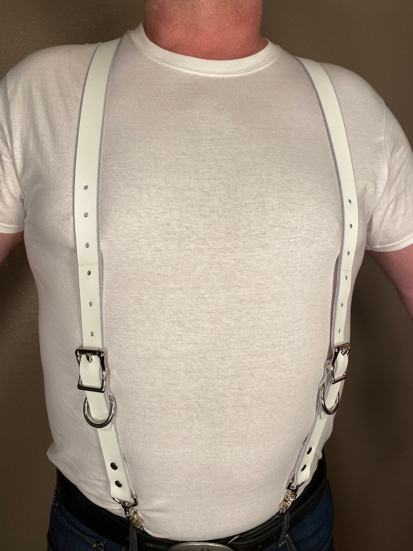 Puppy Paw Leather Suspenders