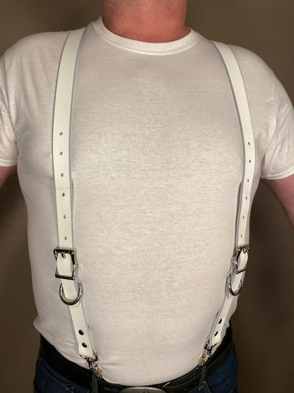 Puppy Paw Leather Suspenders
