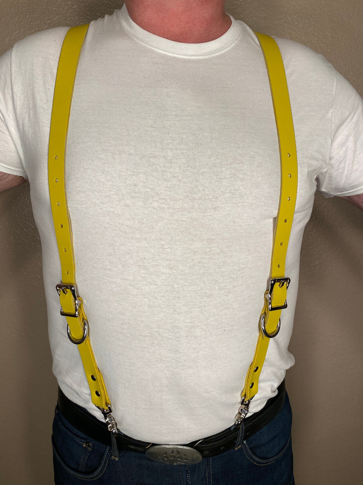 Smoking Pig Leather Suspenders