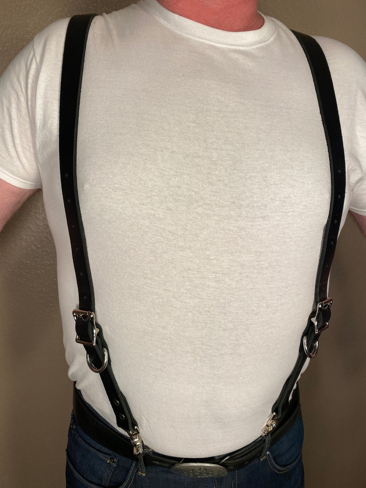 Puppy Paw Leather Suspenders