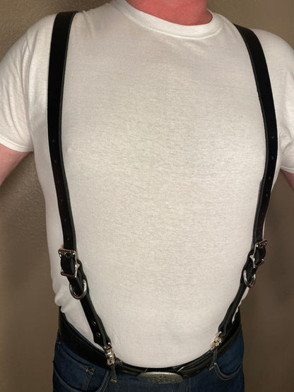 Puppy Paw Leather Suspenders