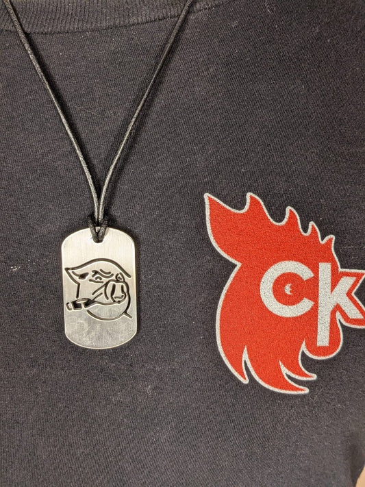 Smoking Pig Dog Tag